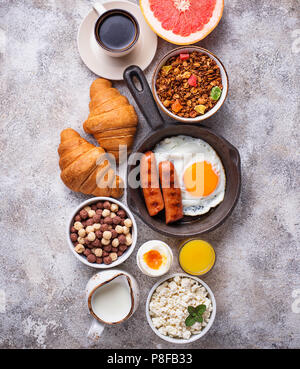 Satz von verschiedenen gesundes Frühstück Stockfoto