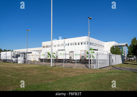 Gate Gourmet auf dem Flughafen Amsterdam. Gate Gourmet ist ein führender globaler Anbieter von Airline Catering und Bereitstellung. Stockfoto