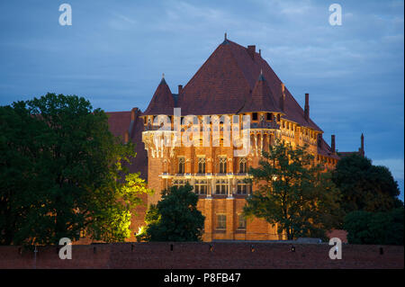 Das Gotische Grandmaster Palast des Deutschen Ordens Schloss von XIII bis XV. Jahrhundert Weltkulturerbe der UNESCO in Malbork, Polen gebaut. 25. Juni 2018 Stockfoto