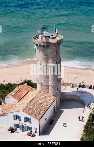 Der alte Leuchtturm unter Phare des Baleines Leuchtturm, Ile de Re Stockfoto