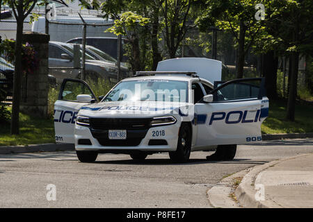 Polizei Auto am Canada Day Parade in Port Credit, Mississauga, Ontario, Kanada Stockfoto