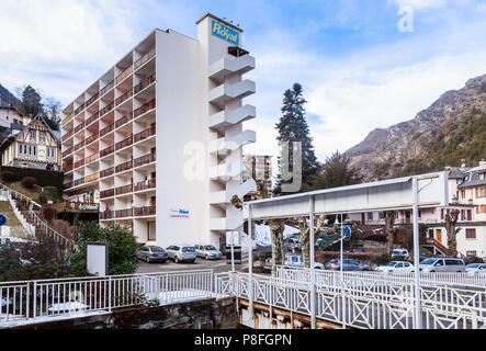 Stadt von Brides-les-Bains. Departement Savoie. Frankreich Stockfoto