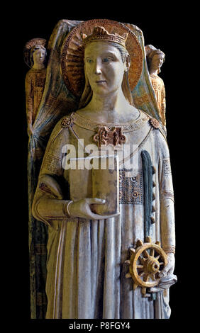 Meister der Heilige Anastasia, die hl. Katharina von Alexandrien, in der ersten Hälfte des vierzehnten Jahrhunderts, Stein henne Statue der Heiligen Katharina von Alexandria XIV Jahrhundert in Castelvecchio Museum. Verona Italien Italienisch Stockfoto