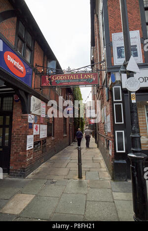 Godstall lane Shopping bereich Chester Cheshire England Großbritannien Stockfoto