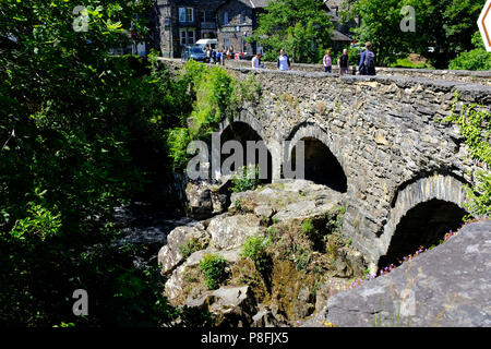 Pont-Y-Paar Brücke über Afon Llugwy River, Betws-y-Coed, North Wales UK Stockfoto