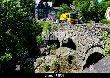 Pont-Y-Paar Brücke über Afon Llugwy River, Betws-y-Coed, North Wales UK Stockfoto