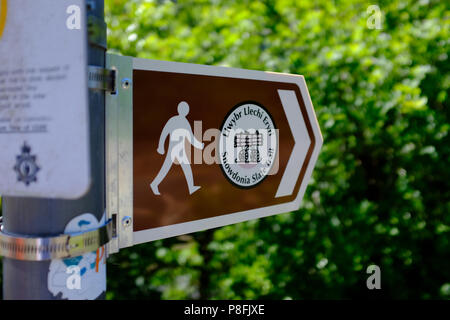 Snowdonia Schiefer Trail in Pont y-Paar Brücke, North Wales Snowdonia GROSSBRITANNIEN Stockfoto