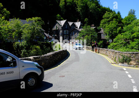 Pont-Y-Paar Brücke über Afon Llugwy River, Betws-y-Coed, North Wales UK Stockfoto