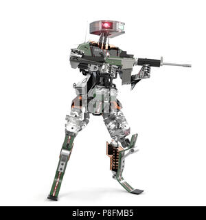 Autonome Waffen Roboter, 3D-Rendering Stockfoto