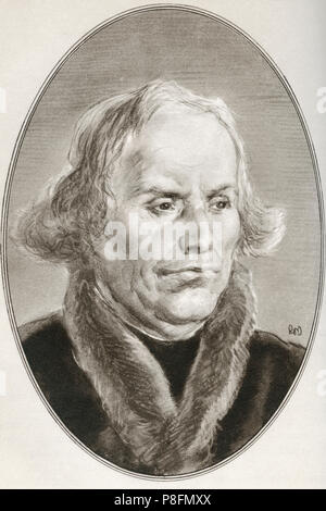 Martin Luther, 1483 - 1546. Deutscher Professor der Theologie, Komponist, Priester und Mönch. Abbildung von Gordon Ross, US-amerikanischer Künstler und Illustrator (1873-1946), von lebenden Biographien von religiösen Führern. Stockfoto