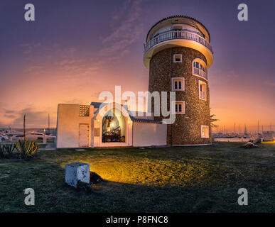 Wachturm am Almerimar Hafen an der Costa del Almeria in Spanien Stockfoto