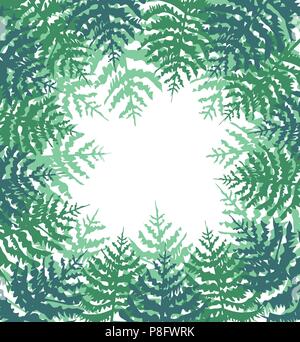 Vector Illustration eines Fichtenwald. Hintergrund mit grünen Bäumen, Stock Vektor