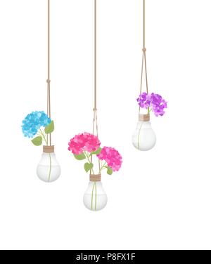 Vector Illustration einer Blume in einer Glühlampe. Home Decor Stock Vektor
