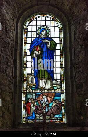 Interieur, den St. nicht Kapelle, St. nicht Bucht, Pembrokeshire. Stockfoto