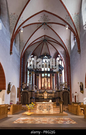 Innenansicht der Basilika St. Martin in Bingen am Rhein, Deutschland. Stockfoto