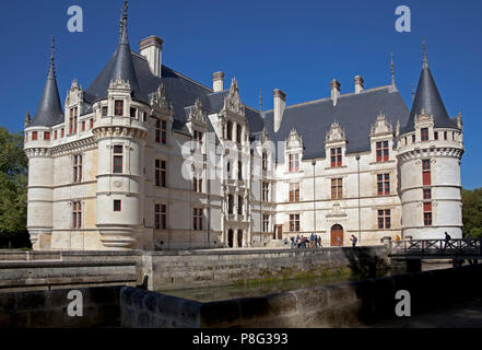 Azay-le-Rideau chateau, Indre-et-Loire, Frankreich, Europa Stockfoto