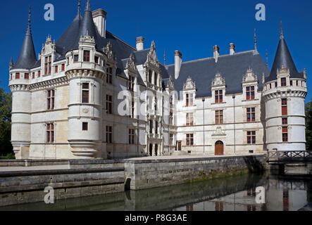 Azay-le-Rideau chateau, Indre-et-Loire, Frankreich, Europa Stockfoto