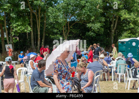 08. Juli 2018 - Stockton Heide Festival in Cheshire, England, UK, hielt ihren elften Fete auf dem Feld, wo Hunderte von Menschen geschützt Die Stockfoto