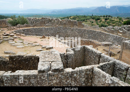 Grab Kreis ein, Mykene, Argolis, Peloponnes, Griechenland Stockfoto