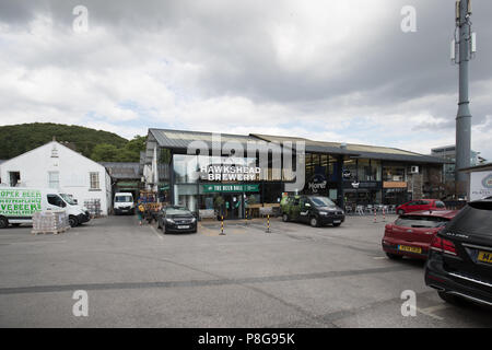 Ein Dorf im Dorf, Staveley Mill Yard ist eine Sammlung von Unternehmen, sowohl die Industrie- als auch den Einzelhandel, Lake District Stockfoto