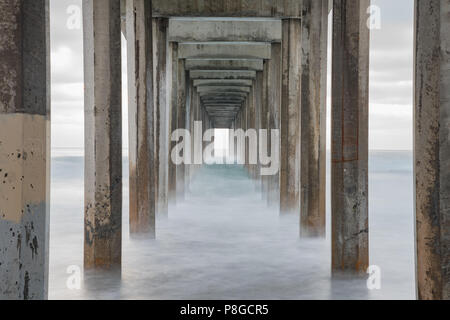 Sonnenuntergang Blick von der schönen Ellen Browning Scripps Memorial am Pier der San Diego County, Kalifornien Stockfoto