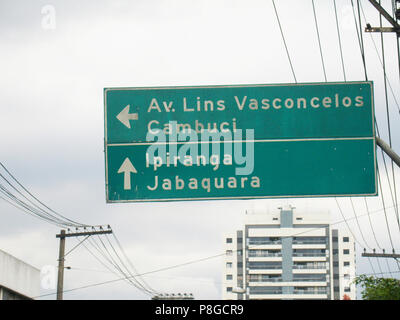 Zeichen Plaketten, Vila Mariana, São Paulo, Brasilien Stockfoto