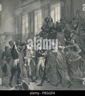 "Bonaparte im Rat der Fünfhundert - St. Cloud, November 10, 1799 (19 Brumaire")", 1896. Artist: Peter Aitken. Stockfoto