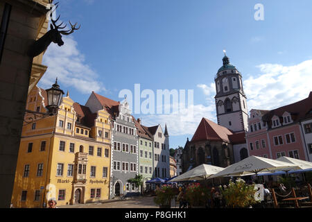 Marktplatz Deutschland Marktplatz Meißen, Meißen, Sachsen, Deutschland Stockfoto