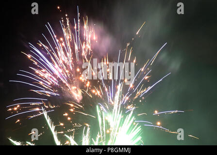 Berlin, Deutschland, feiner Staub Entwicklung zu Silvester Feuerwerk Stockfoto