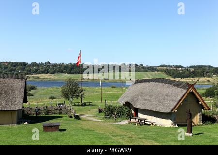 Viking Häuser in Hobro, Dänemark Stockfoto