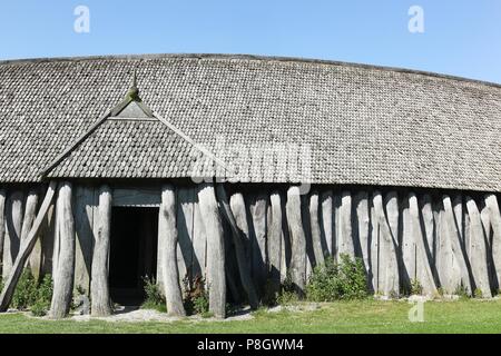 Viking-Haus in der Stadt Hobro, Dänemark Stockfoto