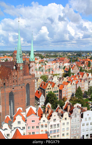 Stadt Danzig in Polen (wissen Sie auch NAS-Danzig) in der Region Pommern. Altstadt Luftbild. Stockfoto