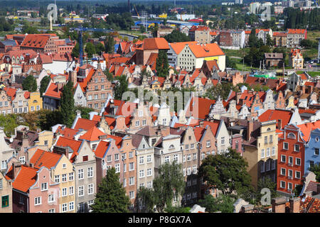 Stadt Danzig in Polen (wissen Sie auch NAS-Danzig) in der Region Pommern. Altstadt Luftbild. Stockfoto