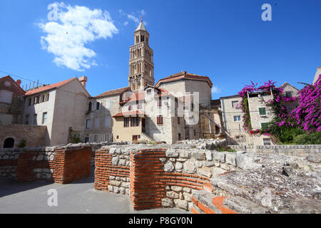 Kroatien - Split in Dalmatien. Diokletian Palast - berühmten UNESCO-Weltkulturerbe. Stockfoto