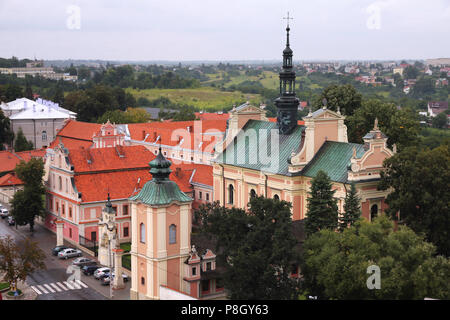 Kloster in Sandomierz, Polen. Luftbild des berühmten polnischen Stadt. Stockfoto