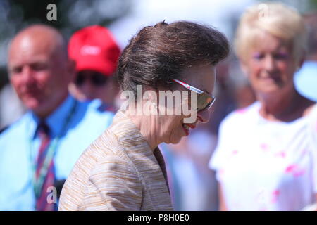 Harrogate, Großbritannien. 11. Juli 2018. Prinzessin Anne die Teilnahme an der 160 großen Yorkshire Show in Harrogate Credit: Yorkshire Pics/Alamy leben Nachrichten Stockfoto