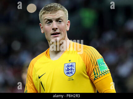 Moskau, Russland. 11. Juli 2018. Moskau, Russland. 11. Juli 2018. Fußball, FIFA WM 2018, Finale, Halbfinale: Kroatien vs England bei Luzhniki Stadion: Englands Torhüter Jordan Pickford. Credit: Christian Charisius/dpa/Alamy Leben Nachrichten Quelle: dpa Picture alliance/Alamy leben Nachrichten Stockfoto