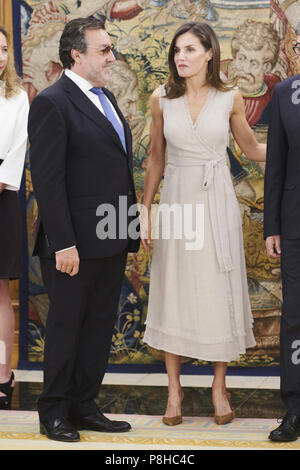 Madrid, Madrid, Spanien. 12. Juli 2018. Queen Letizia von Spanien besucht, um das Publikum auf der Allgemeine Rat der einmal an Zarzuela Palast am 12. Juli 2018 in Madrid, Spanien Credit: Jack Abuin/ZUMA Draht/Alamy leben Nachrichten Stockfoto