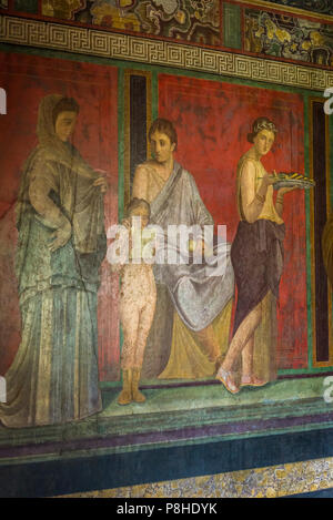 Pompeji, archäologische Stätte in der Nähe von Neapel, Villa dei Misteri, der Villa der Mysterien, Italien Stockfoto