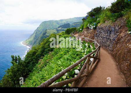 Aussichtspunkt Ponta do Sossego, Sao Miguel, Azoren, Portugal Stockfoto