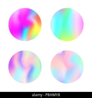 Holographische abstrakte Hintergründe gesetzt. Stock Vektor