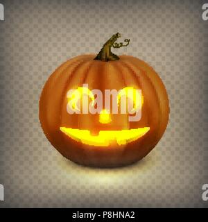 Jack O Lantern auf einem transparenten Hintergrund isoliert Stock Vektor