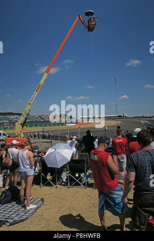 Allgemeine Aufnahme Zuschauer, beim britischen Grand Prix, Silverstone, Towcester, Northamptonshire, England, Großbritannien Stockfoto