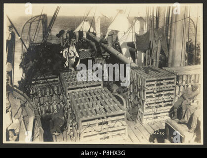 803Rd Pionier Infanterie Bataillon auf die U.S.S. Philippinische (truppentransporter) Hafen von Brest, Frankreich, 18. Juli, 1919). 29. Stockfoto