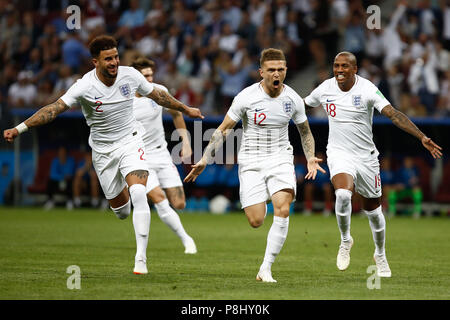 Moskau, Russland. 11. Juli 2018. Während eines Spiels zwischen England und Kroatien gültig für das Halbfinale der WM 2018, am Lujniki Stadion in Moskau, Russland, statt. Kroatien gewinnt 2-1. Credit: Thiago Bernardes/Pacific Press/Alamy leben Nachrichten Stockfoto