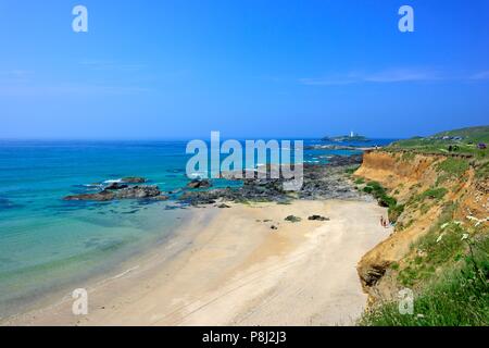 Godrevy Beach, Gwithian, Heritage Coast Godrevy, Cornwall, England, Großbritannien Stockfoto