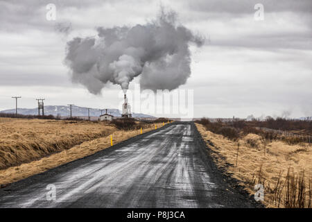 Geothermie-kraftwerke in Island in der Nähe von Reykjavik. Stockfoto