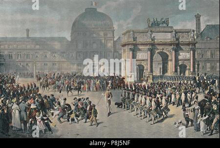 "Ein Tag der Überprüfung im Rahmen des Empire, Place du Carrousel", 1810, (1896). Artist: Unbekannt. Stockfoto