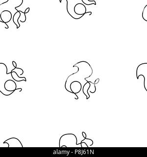 Eichhörnchen Tier Muster Nahtlose. Vector Illustration. Isoliert weißer Hintergrund. Stock Vektor