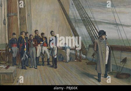 "Napoleon on Board H.M.S. Bellerophon, Juli 1815", (1896). Schöpfer: Unbekannt. Stockfoto